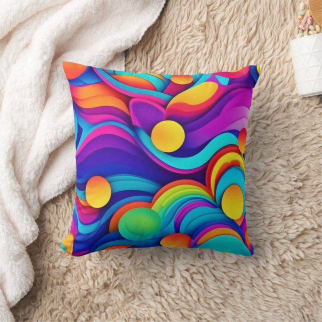 Coussin L'art Abstrait des vagues (Couverture)