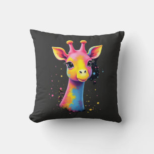 Coussin L'art animalier africain La girafe colorée pour dr