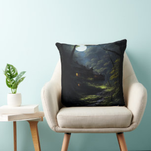 Coussin L'art conceptuel de Dwellers Forêts AI par Xzendor