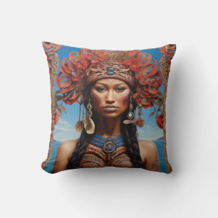 Coussin L'art de fusion tribale dynamique
