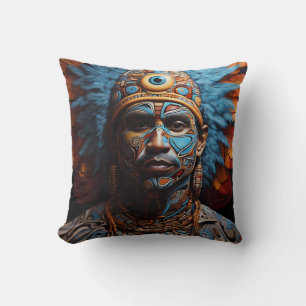 Coussin L'art de fusion tribale dynamique