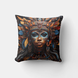 Coussin L'art de fusion tribale dynamique
