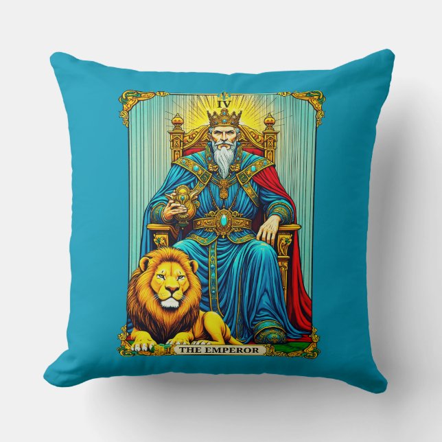 Coussin L'art de la carte de tarot de l'Empereur (Recto)