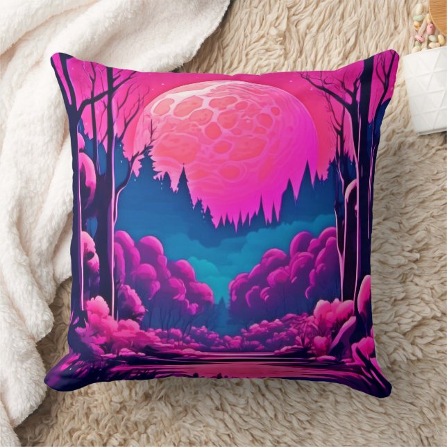 Coussin L'art de la lune rose géante (Couverture)