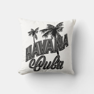 Coussin L'art de la typographie vintage de La Havane Cuba.