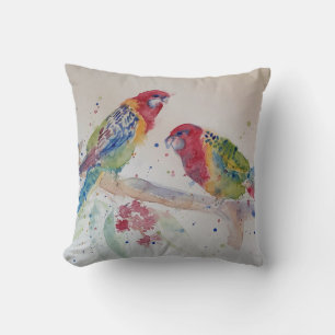 Coussin L'art de l'aquarelle Red Rosella Parrot