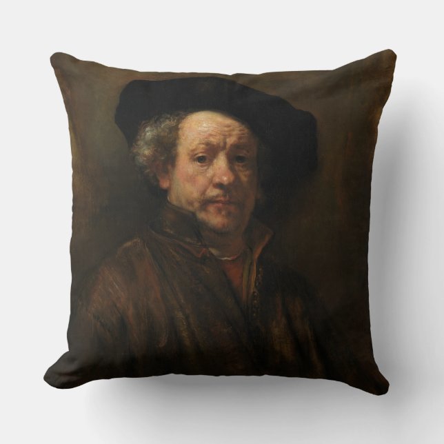 Coussin L'art de l'auto-portrait de Rembrandt van Rijn (Recto)