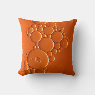 Coussin L'art des bulles orange