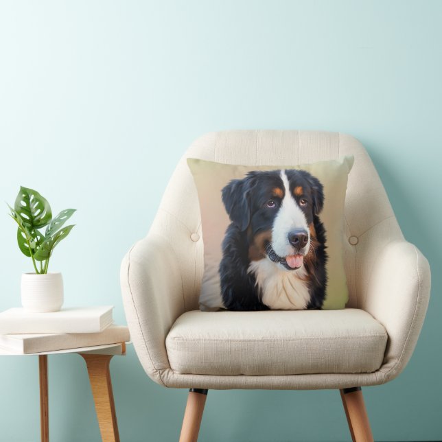 Coussin l'art des chiens de montagne bernais (Chaise)