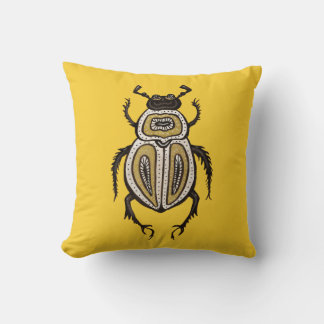 Coussin L'art des insectes jaunes du scarabée