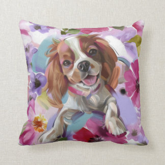 Coussin L'art du chien cavalier de blenheim 'Sunshine' bla