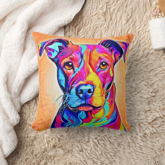Coussin L'art du chien : Peinture colorée (Couverture)