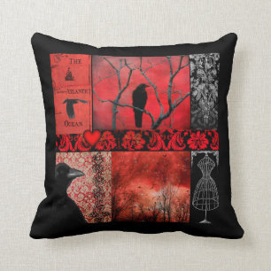 Coussin L'Art Du Croc Rouge Et Noir