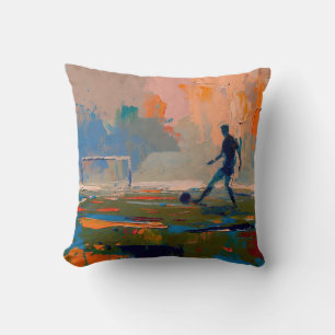 Coussin "L'art du football" (Style 1) Peinture à l'huile