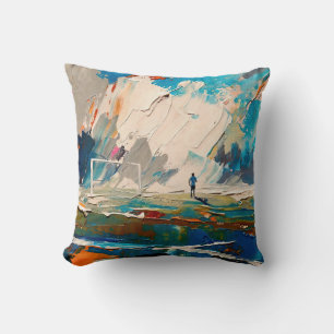 Coussin "L'art du football" (Style 2) Peinture à l'huile
