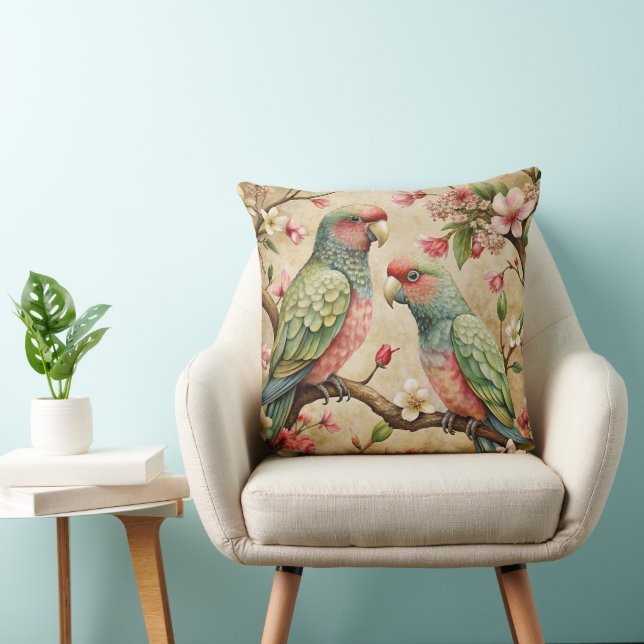 Coussin L'art du perroquet vintage (Chaise)