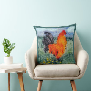 Coussin L'art du poulet au coq