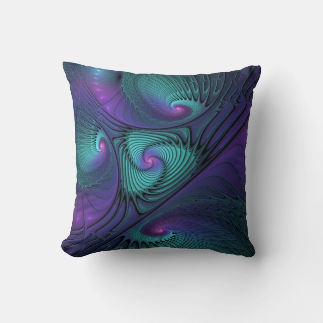 Coussin L'art fractal abstrait moderne violet rencontre le (Recto)
