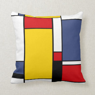 Coussin L'Art Géométrique Moderne D'Inspiration Mondrienne