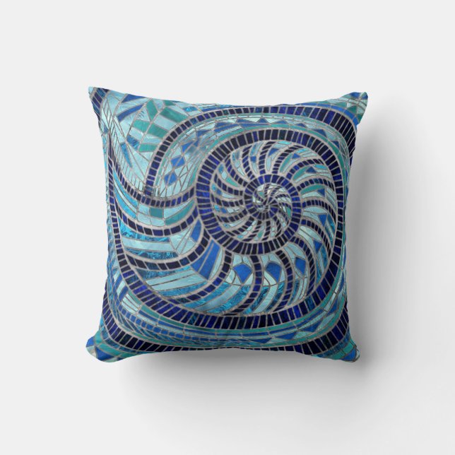 Coussin L'art mosaïque de Nautilus Shell (Recto)