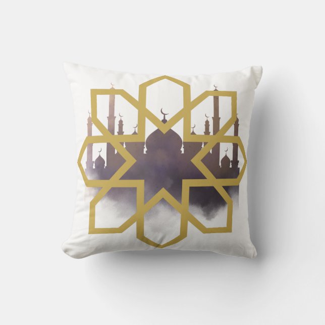 Coussin L'art mosaïque géométrique pour l'Aïd (Recto)