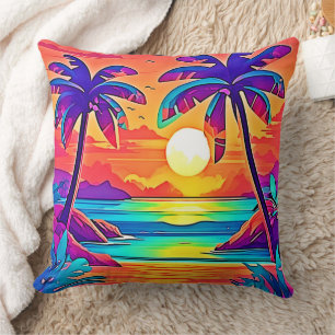 Coussin L'art tropical du coucher de soleil