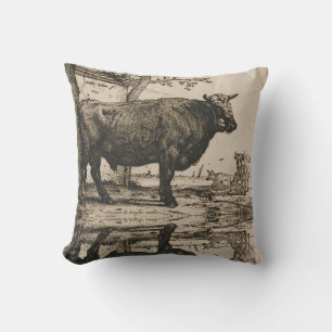 Coussin L'art Vintage Bull par Paulus Potter