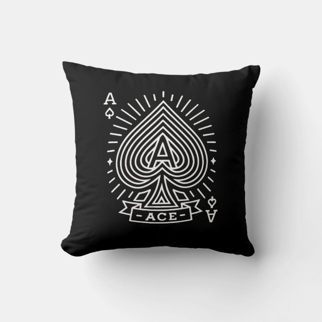 Coussin L'as des pique — Emblème d'éclatement de soleil de (Recto)