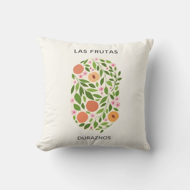 Coussin Las Frutas : Duraznos - Marché de la Pêche (Recto)