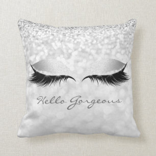 Coussin Lashes de maquillage gris argent fille Bonjour mag