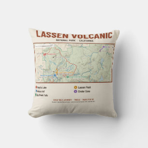 Coussin Lassen Volcanic National Park Carte des Sentiers C