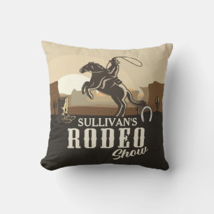 Coussin Lasso Roping Roundup AJOUTER NOM Western Rodeo Sho
