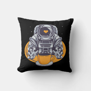 Coussin L'astronaute aime le café