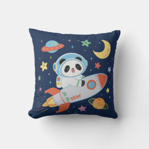 Coussin l'astronaute bleu et orange Panda