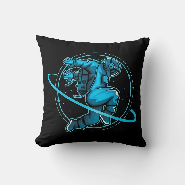 Coussin L'astronaute Saute En Dansant Autour De Saturne | (Recto)