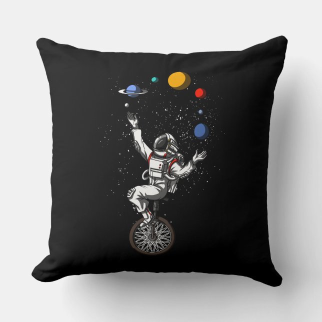 Coussin L'astronaute spatial jongle avec les planètes Astr (Recto)