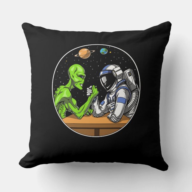 Coussin L'astronaute spatiale Alien lutte contre le bras d (Recto)