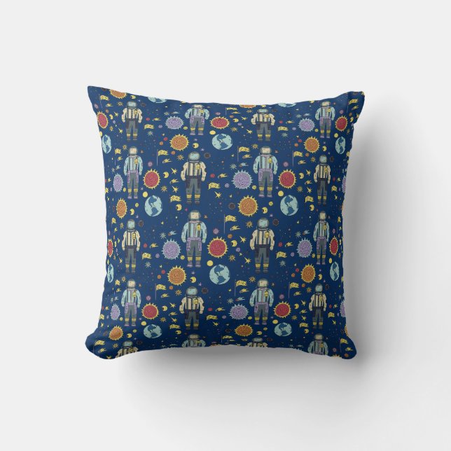 Coussin L'astronaute spatiale Homme coloré (Recto)