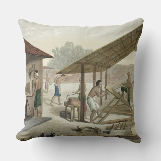 Coussin L'atelier de menuiserie dans Kupang, Timor, (Recto)