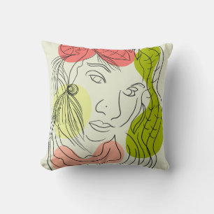 Coussin Latina Femme Art Formes Florales