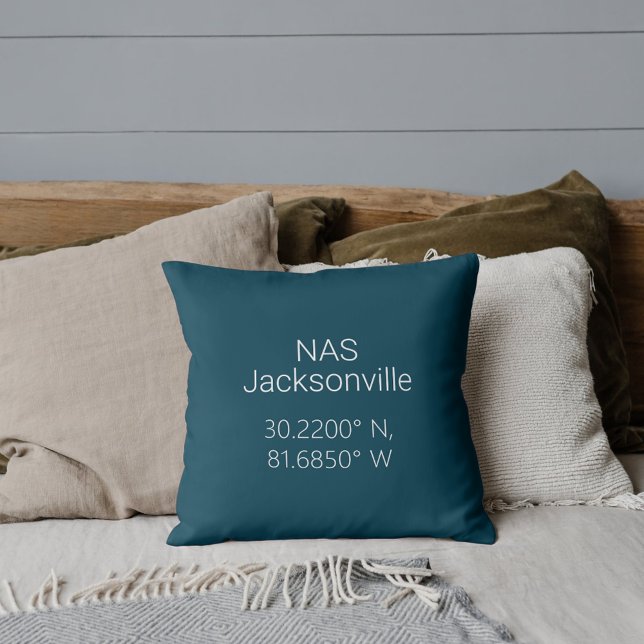 Coussin Latitude Longitude NAS Jacksonville (Créateur téléchargé)