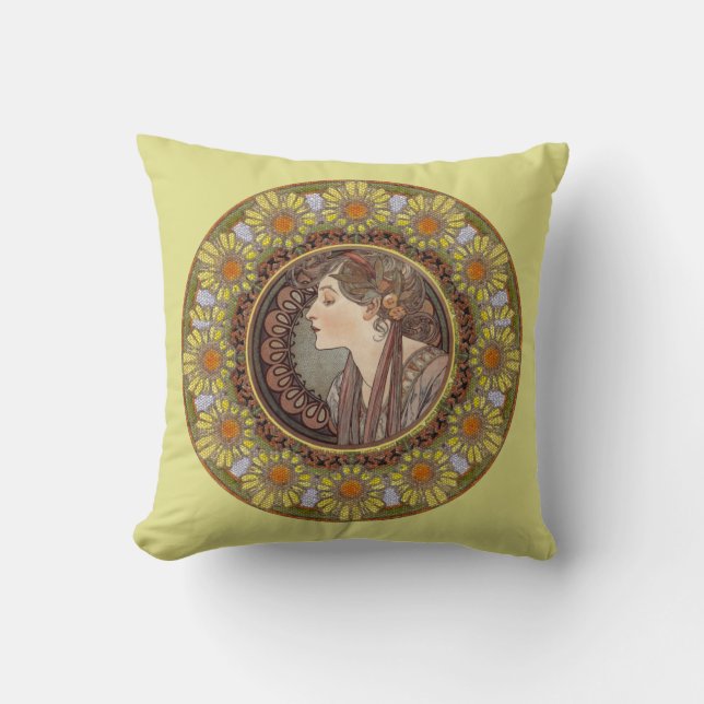 Coussin Laurel par Alphonse Mucha (Recto)