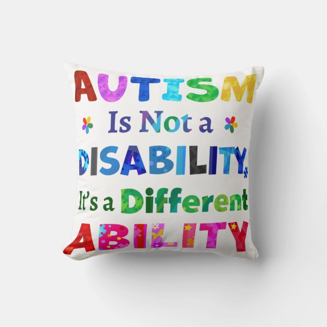 Coussin L'AUTISME n'est pas un handicap (Recto)