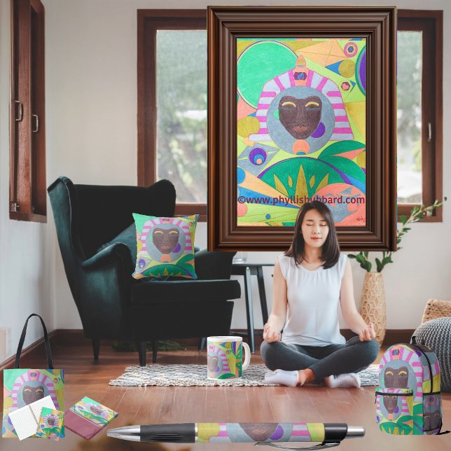 Coussin L'Auto-Soins Est Un Voyage Vers La Radiance (Get the full "Black Empress" collection at https://bit.ly/Journey2Kamitology.)