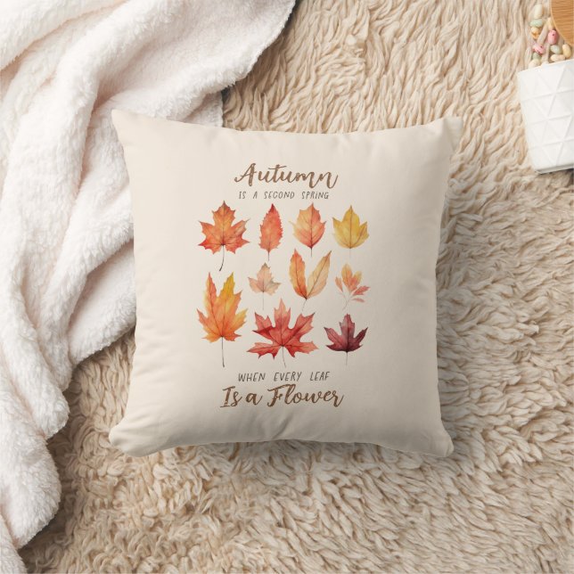 Coussin L'automne est le deuxième printemps - Feuilles d'a (Couverture)