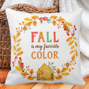Coussin L'automne est ma couleur préférée Feuilles d'autom