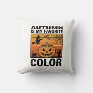 Coussin L'automne est ma couleur préférée Halloween Citrou