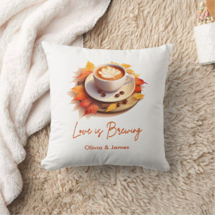 Coussin L'automne L'amour Est En Train De Se Préparer Café