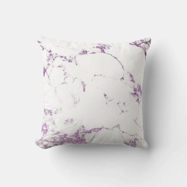 Coussin Lavande blanc Parties scintillant marbre gris Part (Recto)