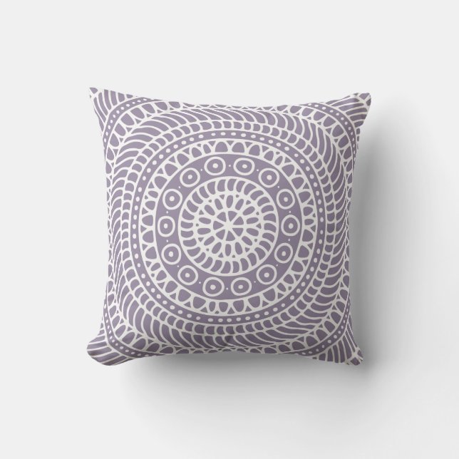 Coussin Lavande de griffonnage de mandala (Recto)